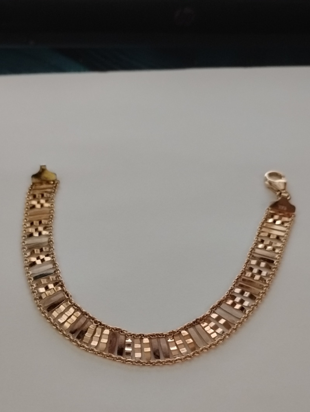Technibond Rose Gold Plated Mesh Design Bracelet Size 7 Inch